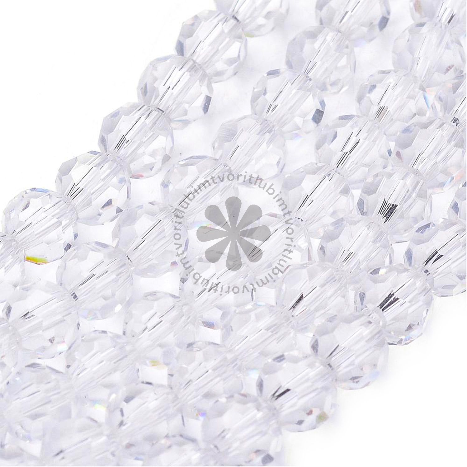 Sklenené brúsené korálky, 4 mm - 1 vlasec
