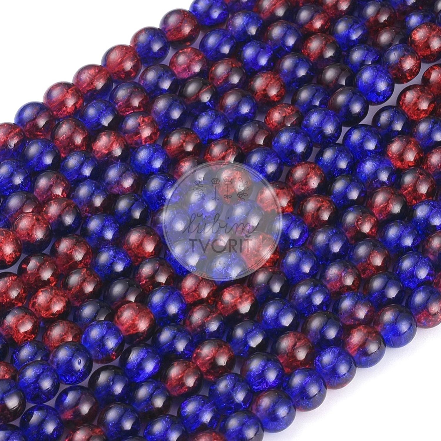 Sklenené korálky - praskačky, 8 mm - 10 ks