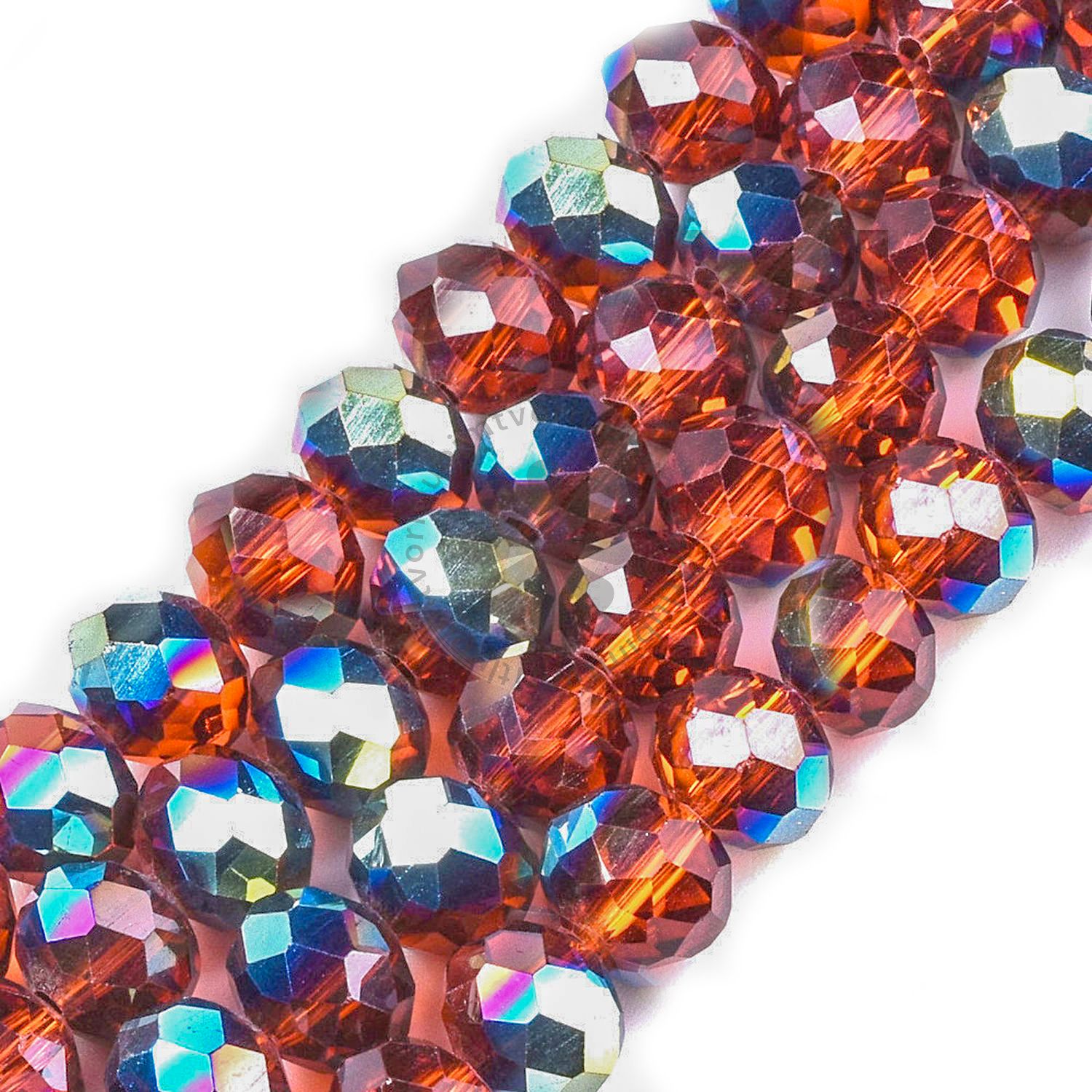 Brúsené sklenené korálky, 8x6 mm - 10 ks