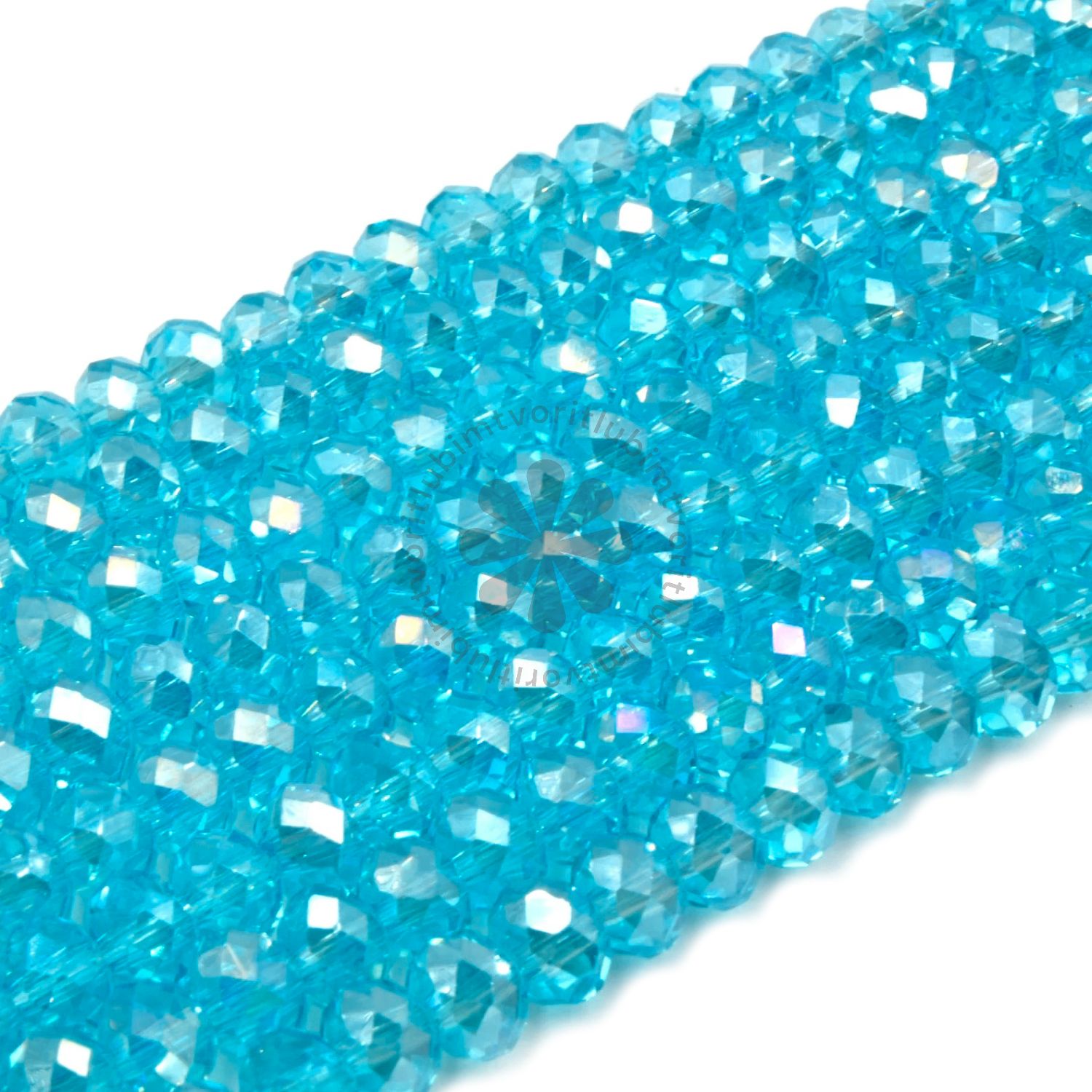 Brúsené sklenené korálky, 8x6 mm - 10 ks