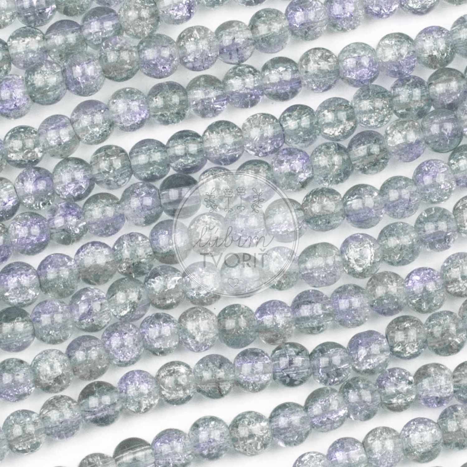 Sklenené korálky - praskačky, 6 mm - 10 ks