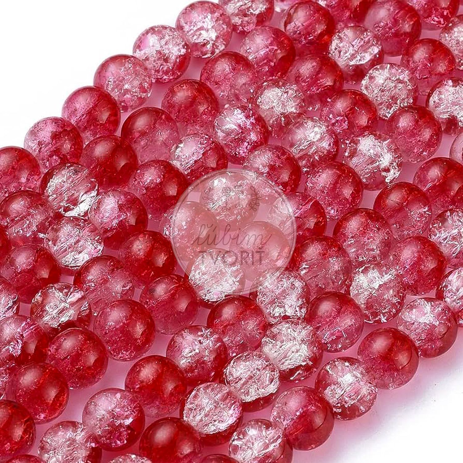 Sklenené korálky - praskačky, 6 mm - 10 ks