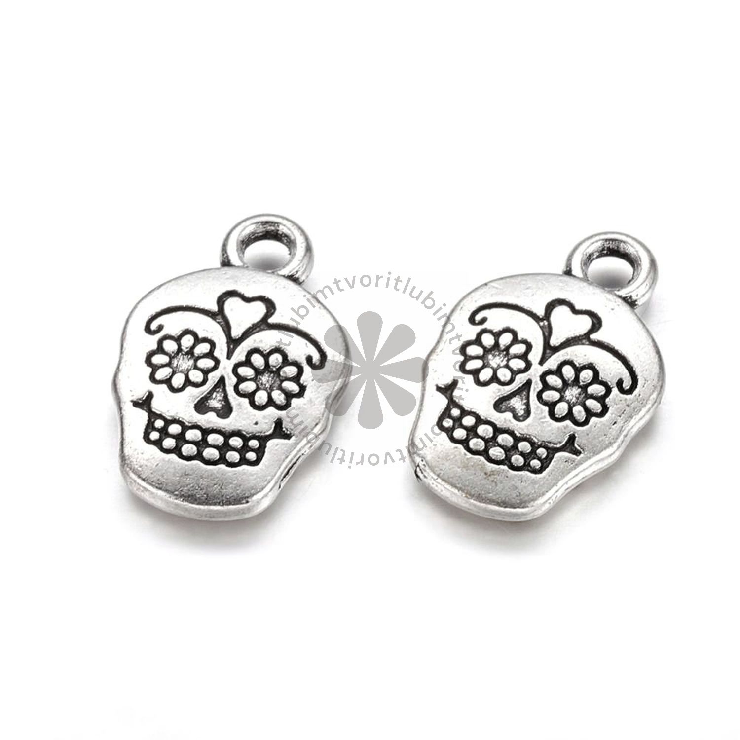 Prívesok Sugar Skull, 18x12 mm - 1 ks