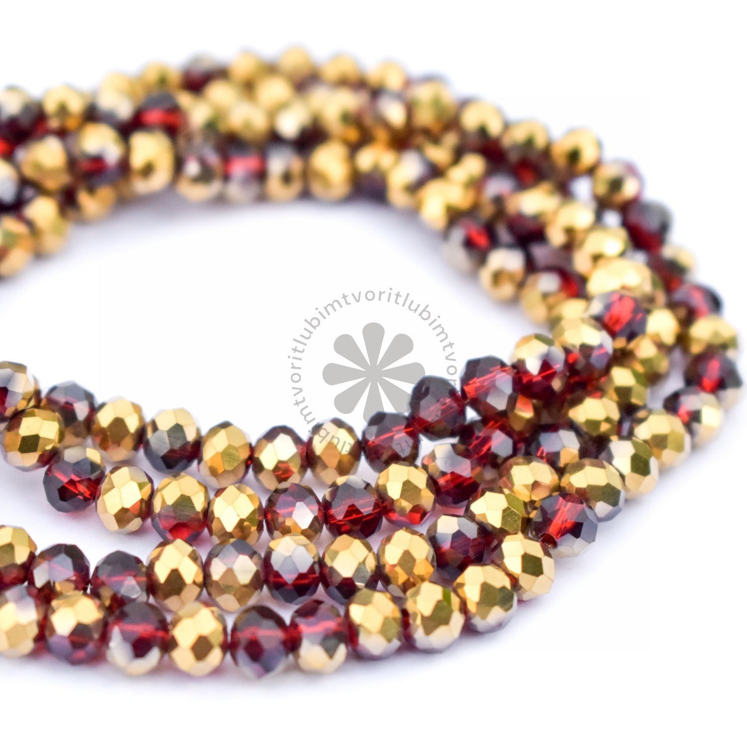 Sklenené brúsené korálky, 4x3 mm - 1 vlasec