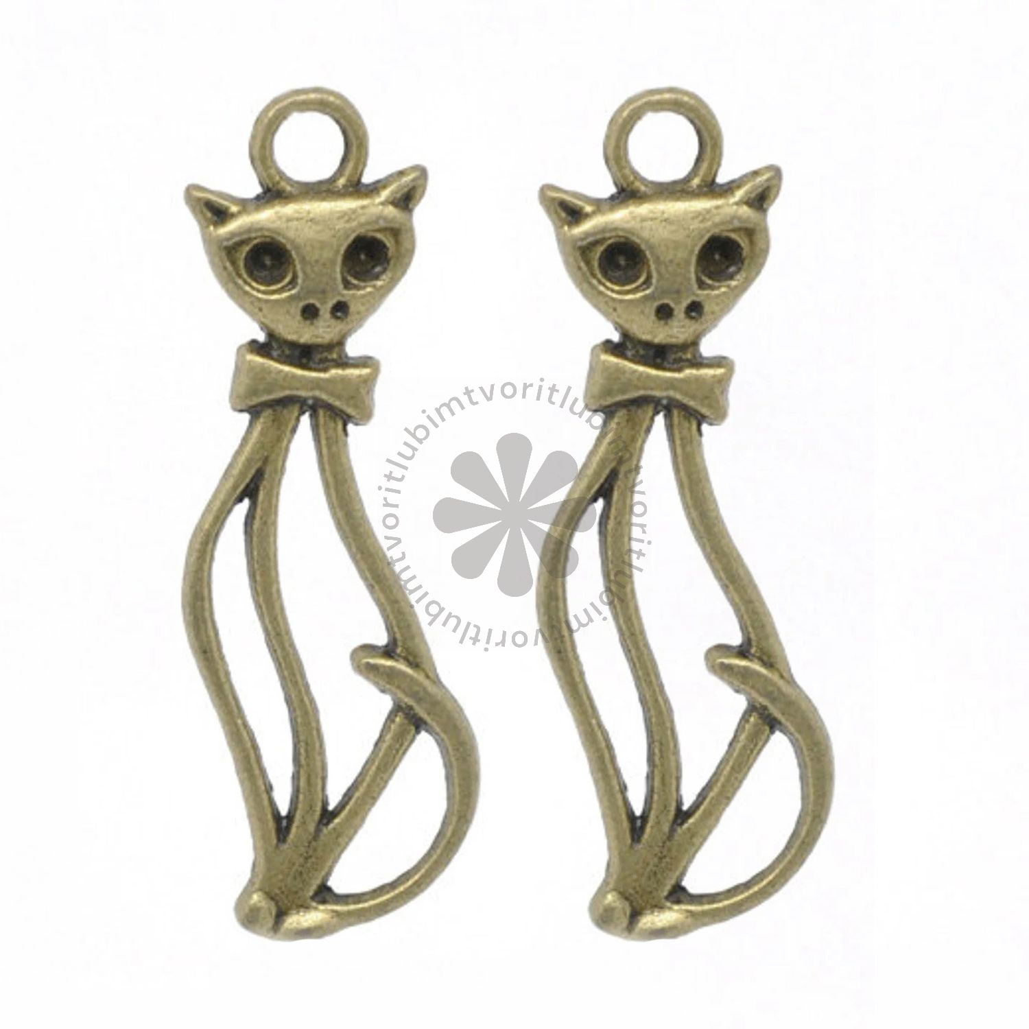Prívesok Mačka, 35x10 mm - 1 ks