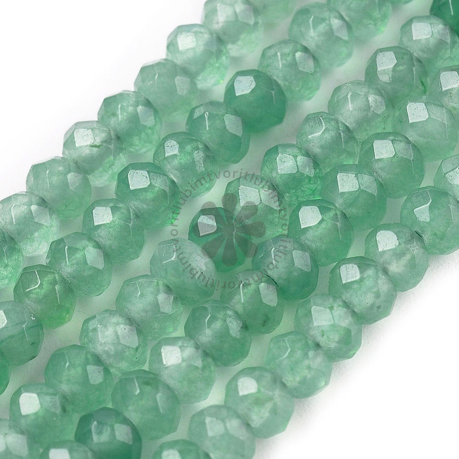 Farebný jadeit, 3x4 mm - 1 vlasec