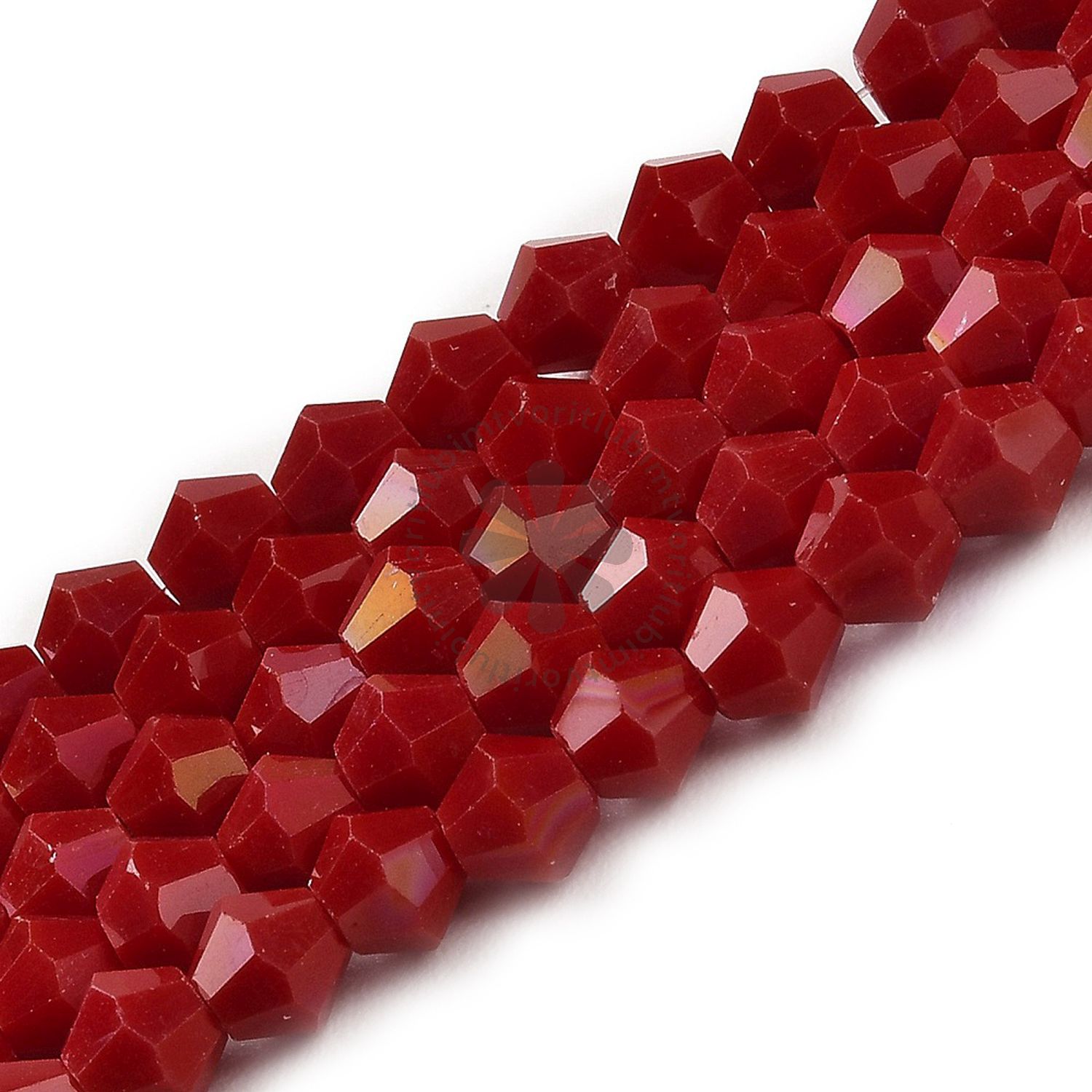 Sklenené brúsené korálky BICONE, 4 mm - 1 vlasec
