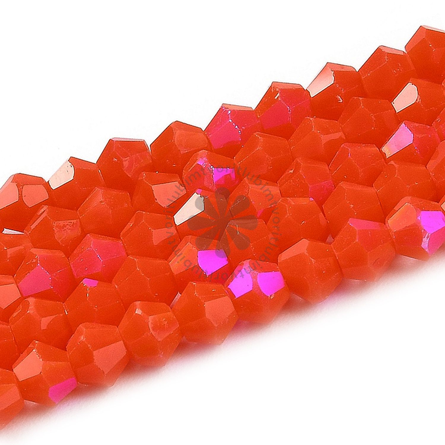 Sklenené brúsené korálky BICONE, 4 mm - 1 vlasec