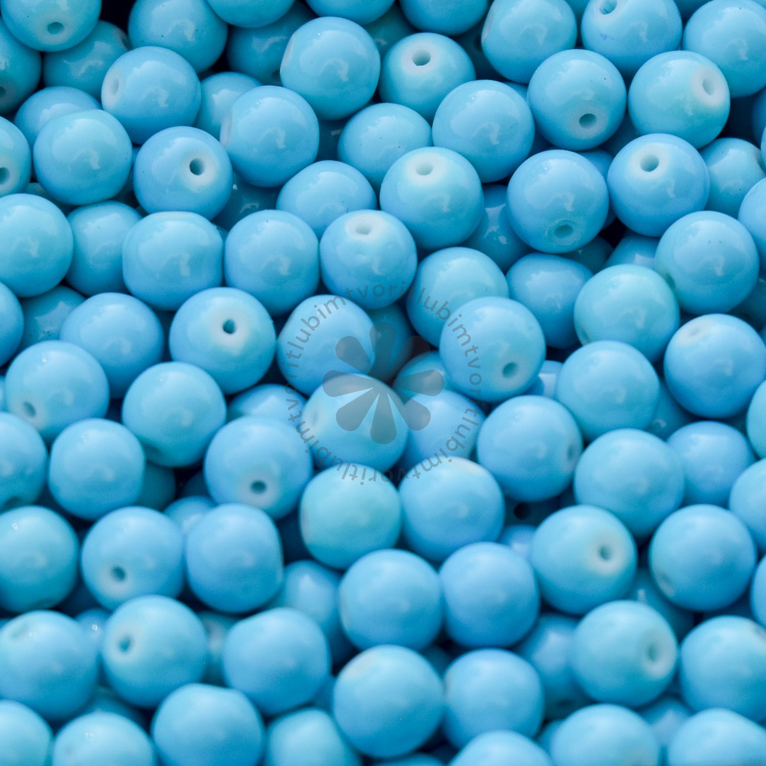 Sklenený mix korálikov, modrý - 40 gramov