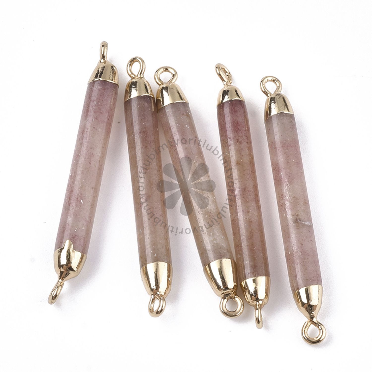 Strawberry Quartz spojovníky, 45×5 mm - 1 ks