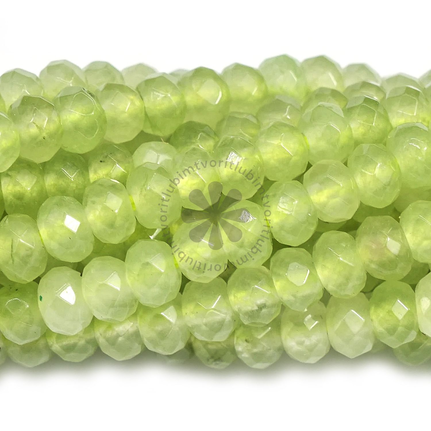 Farebný jadeit, 3x4 mm - 1 vlasec
