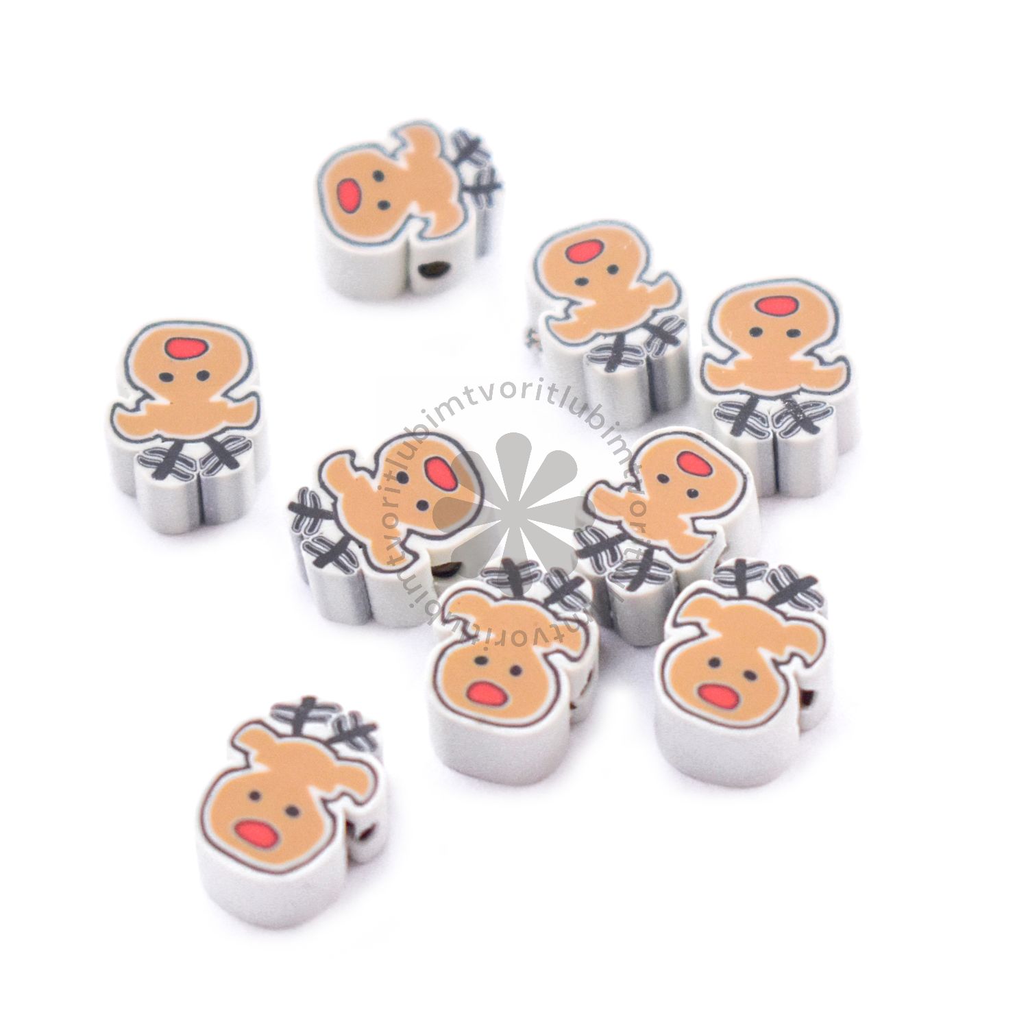 FIMO korálka Vianoce, 12 mm - 1 ks