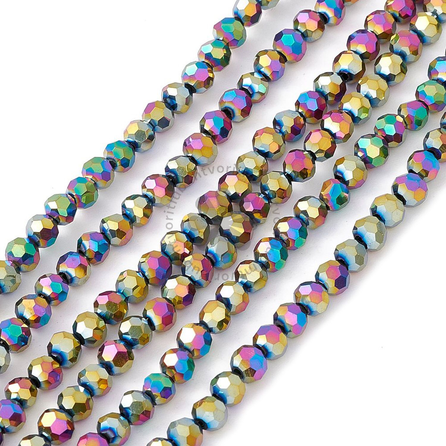 Sklenené brúsené korálky, 4 mm - 1 vlasec