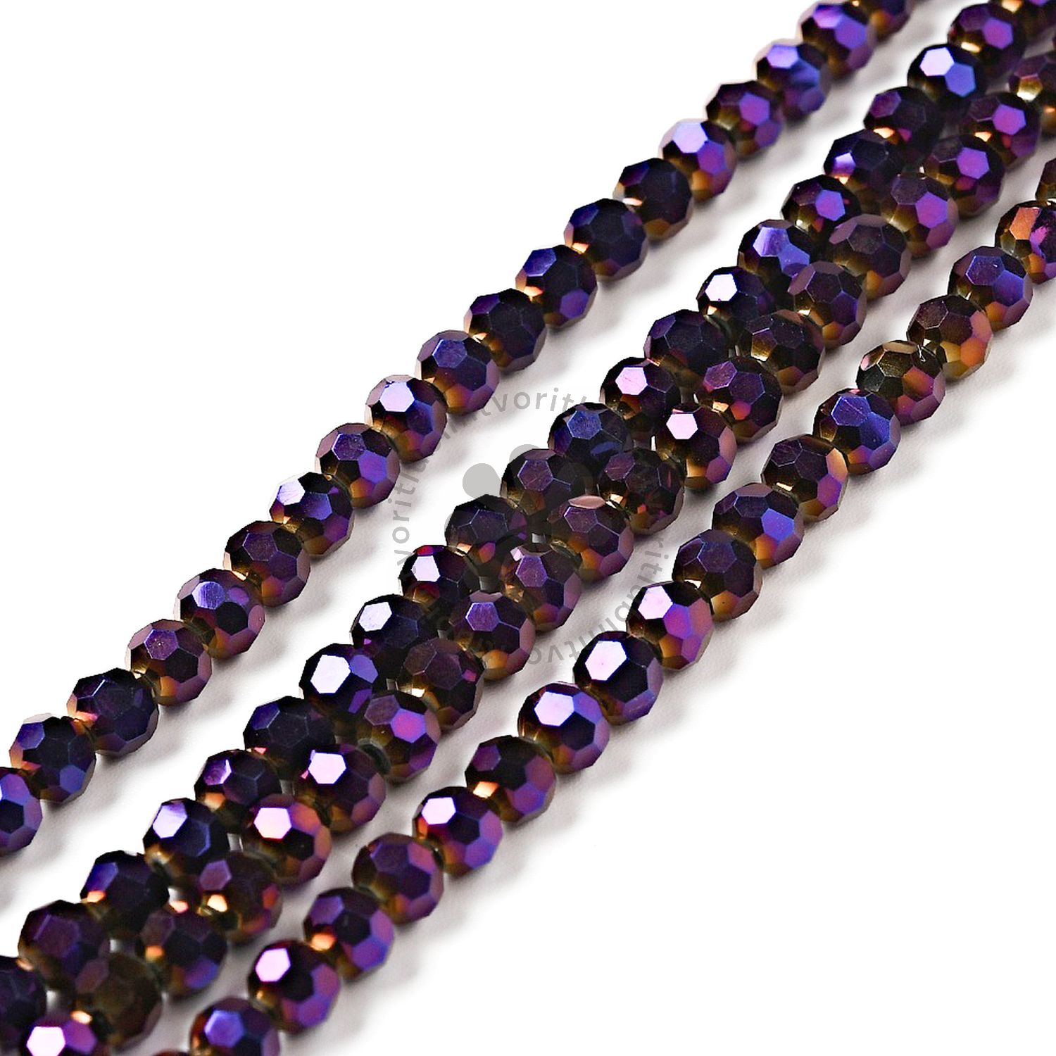 Sklenené brúsené korálky, 4 mm - 1 vlasec