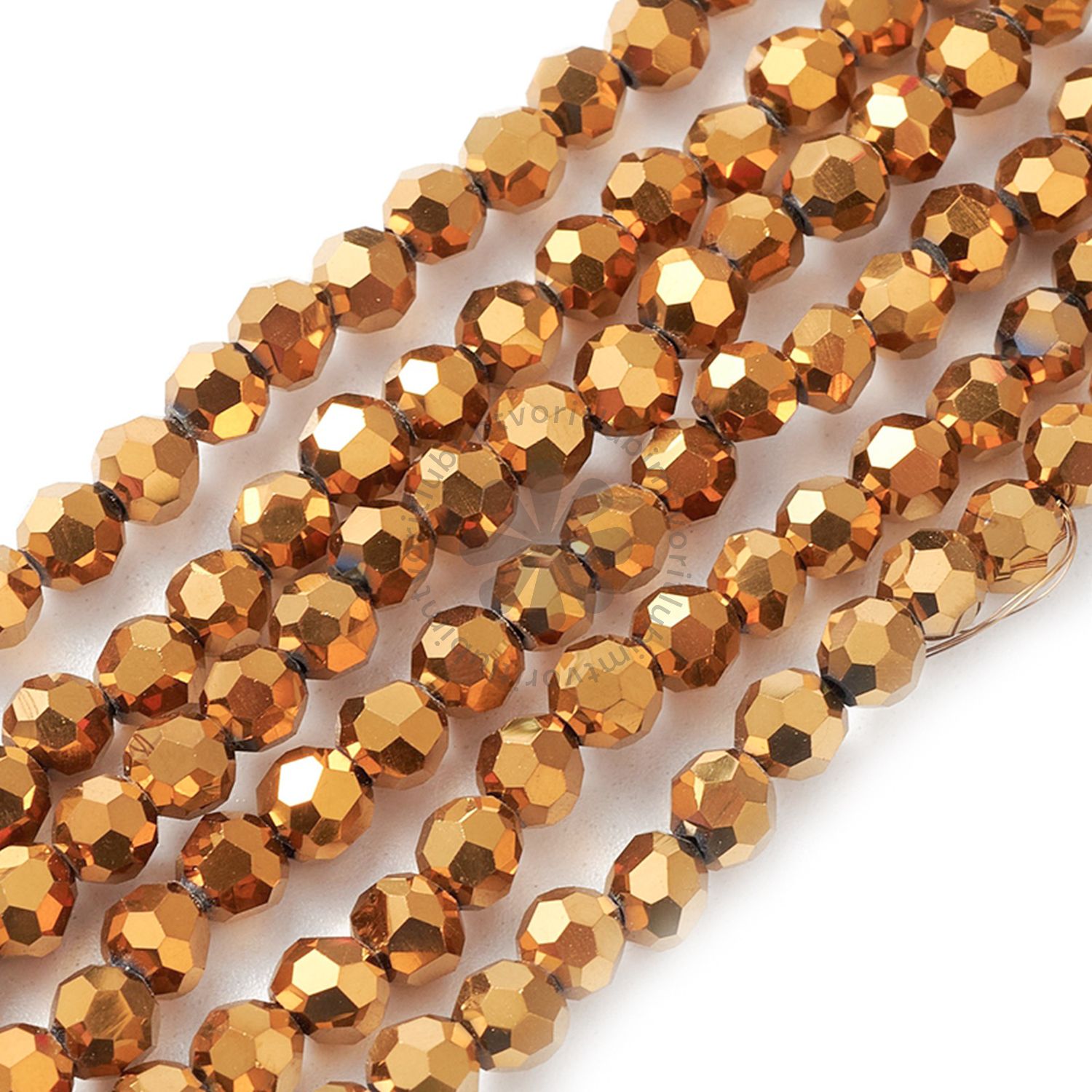 Sklenené brúsené korálky, 4 mm - 1 vlasec