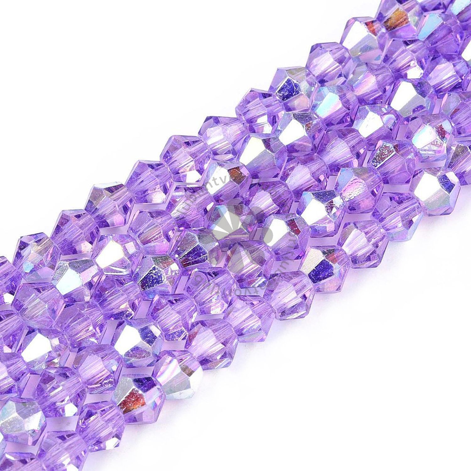 Sklenené brúsené korálky BICONE, 4 mm - 1 vlasec