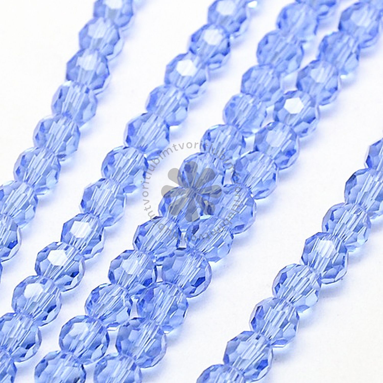 Brúsené korálky, 6 mm - 10 ks