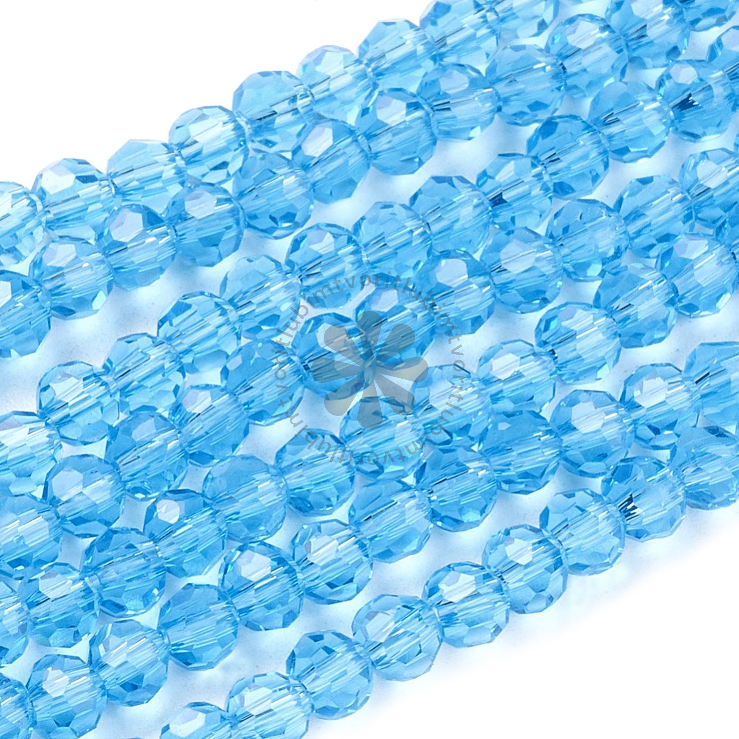 Brúsené korálky, 6 mm - 10 ks