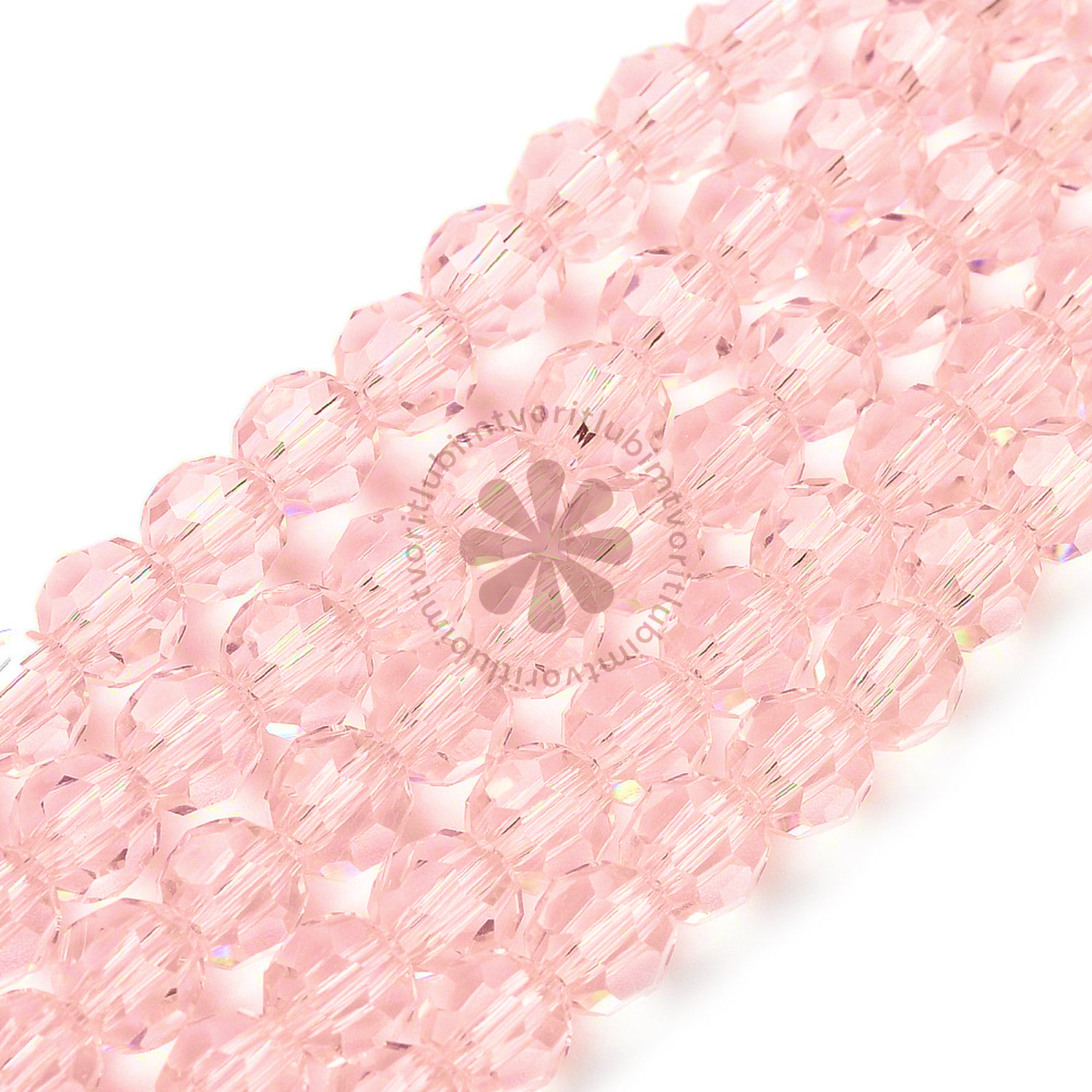 Brúsené korálky, 6 mm - 10 ks