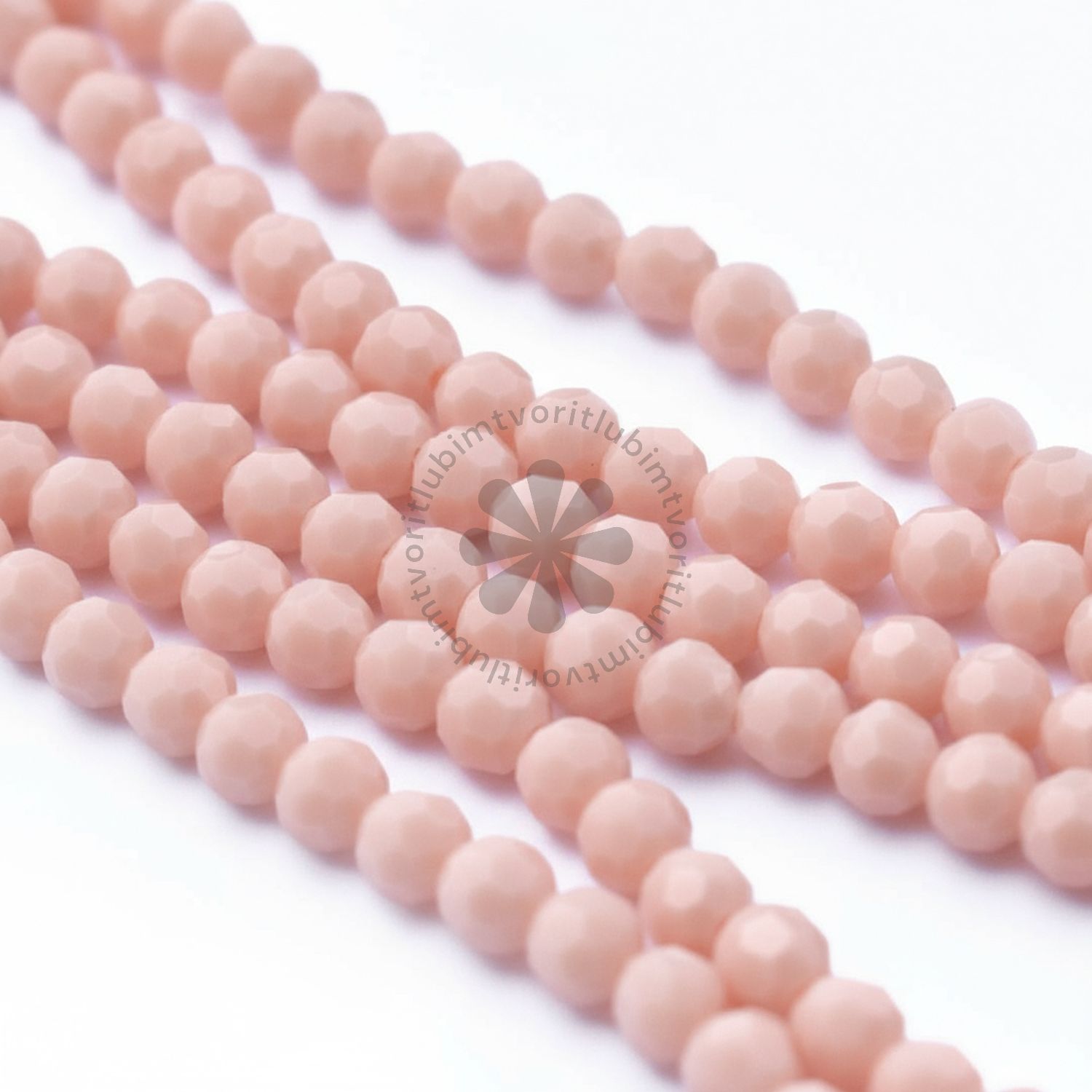 Brúsené korálky, 6 mm - 10 ks