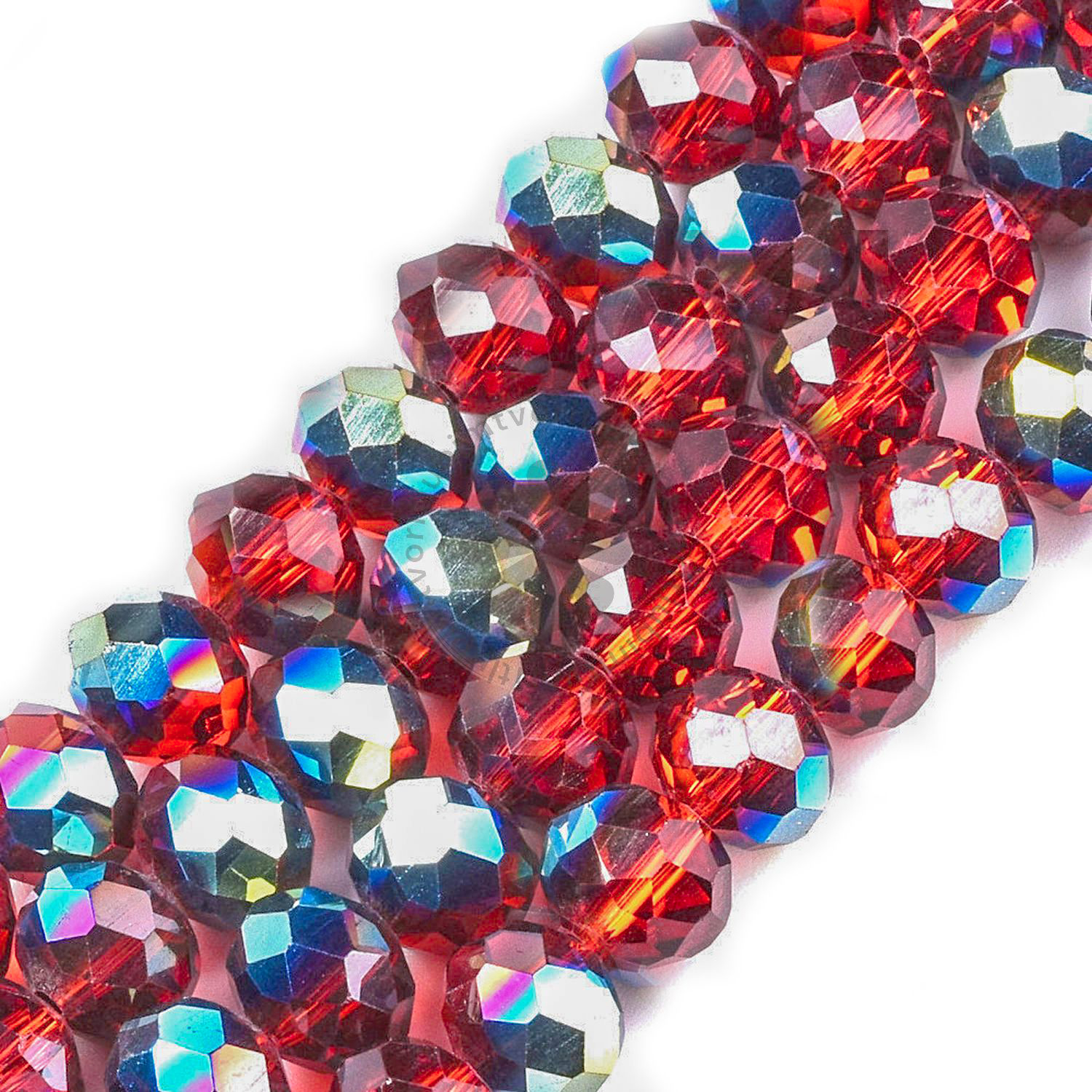 Brúsené sklenené korálky, 6x5 mm - 10 ks