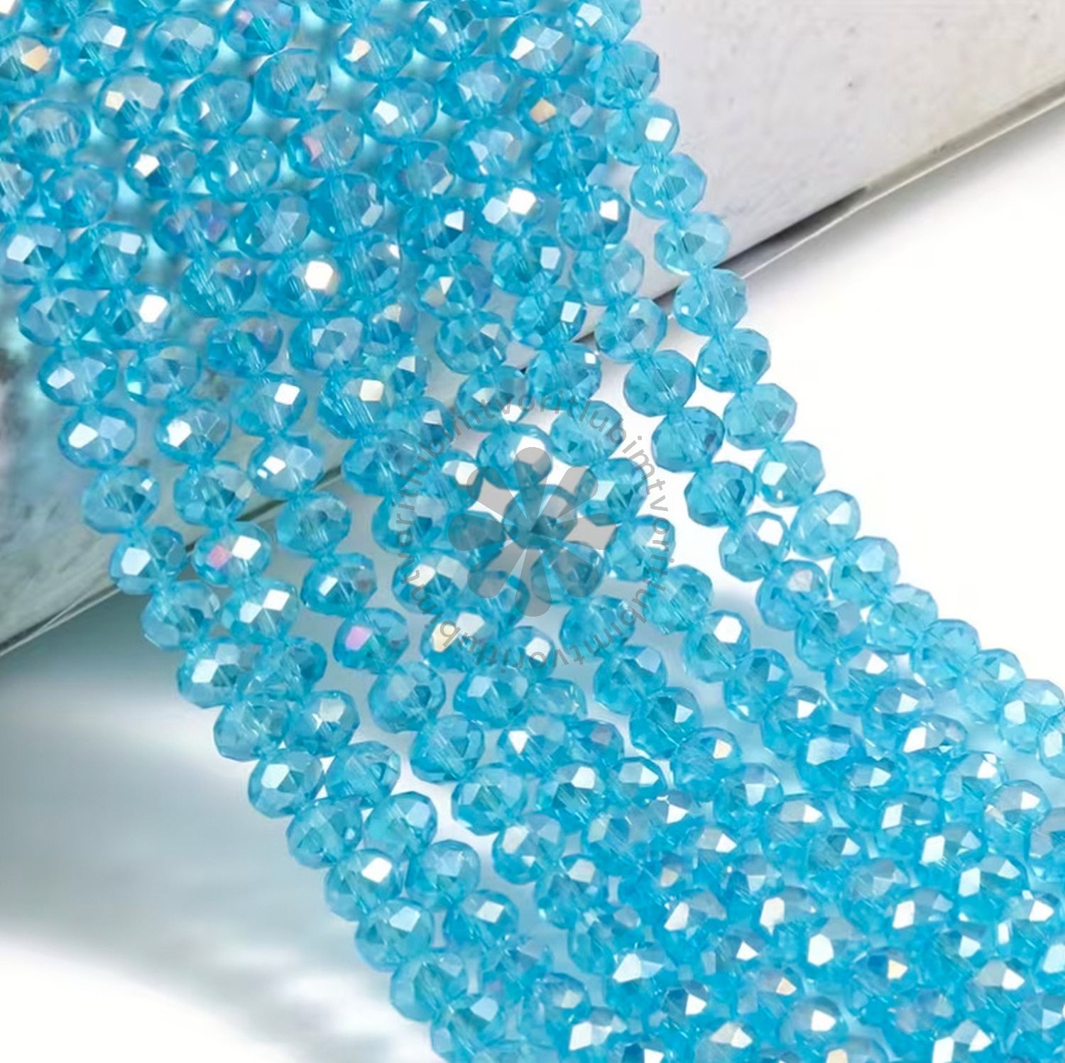 Brúsené sklenené korálky, 6x5 mm - 10 ks