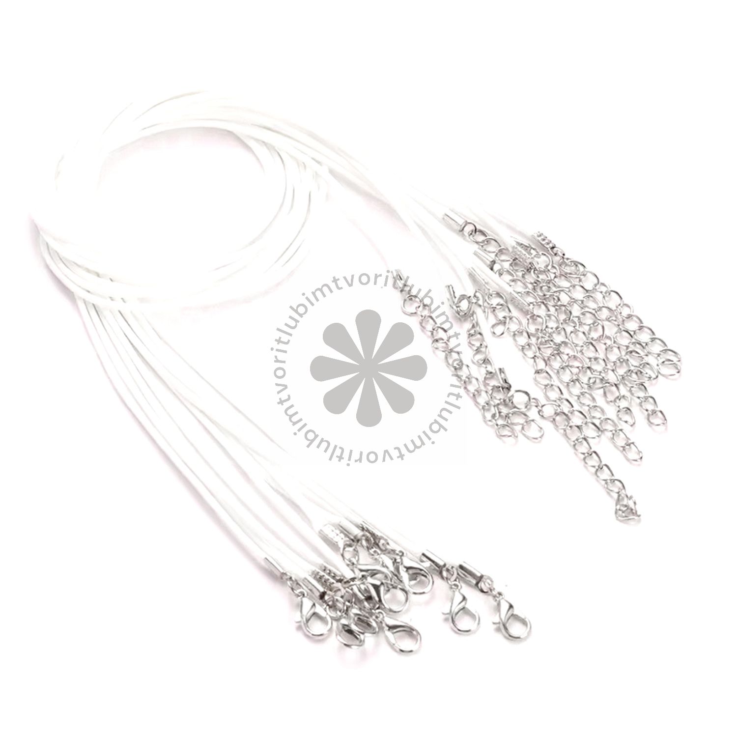 Voskovaná bavlnená šnúrka, biela - 1 ks