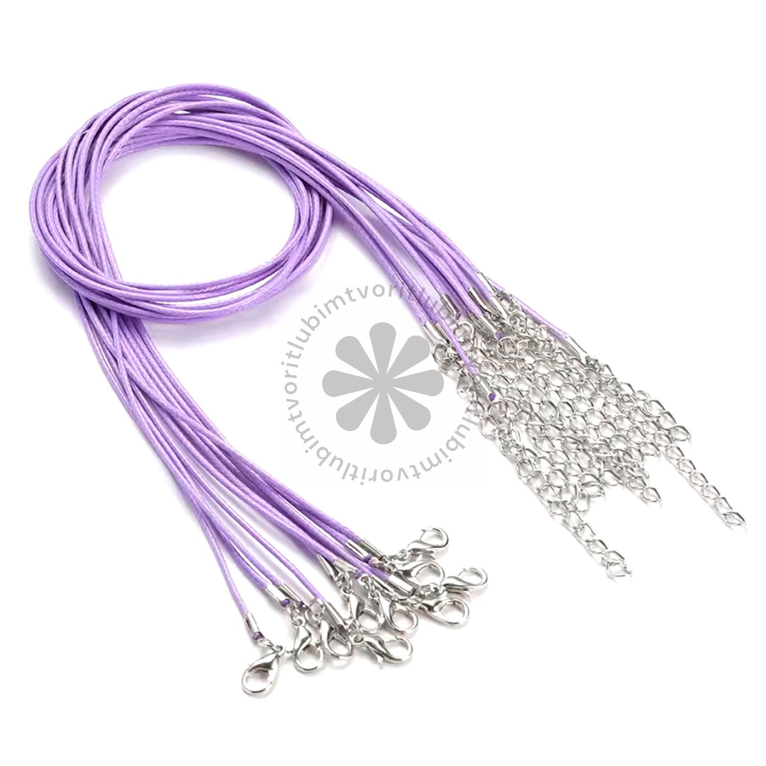 Voskovaná bavlnená šnúrka, fialová - 1 ks