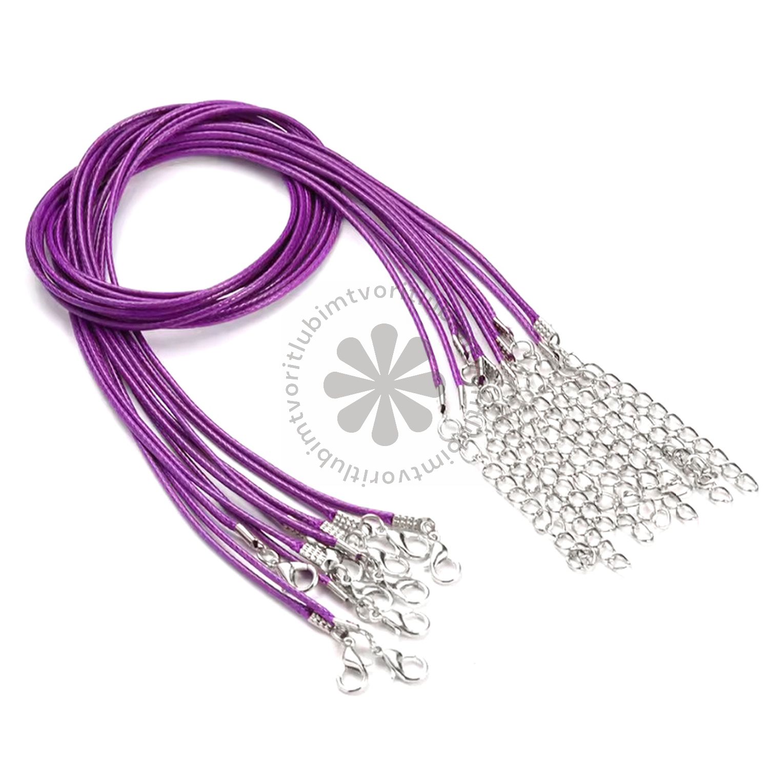 Voskovaná bavlnená šnúrka, fialová - 1 ks