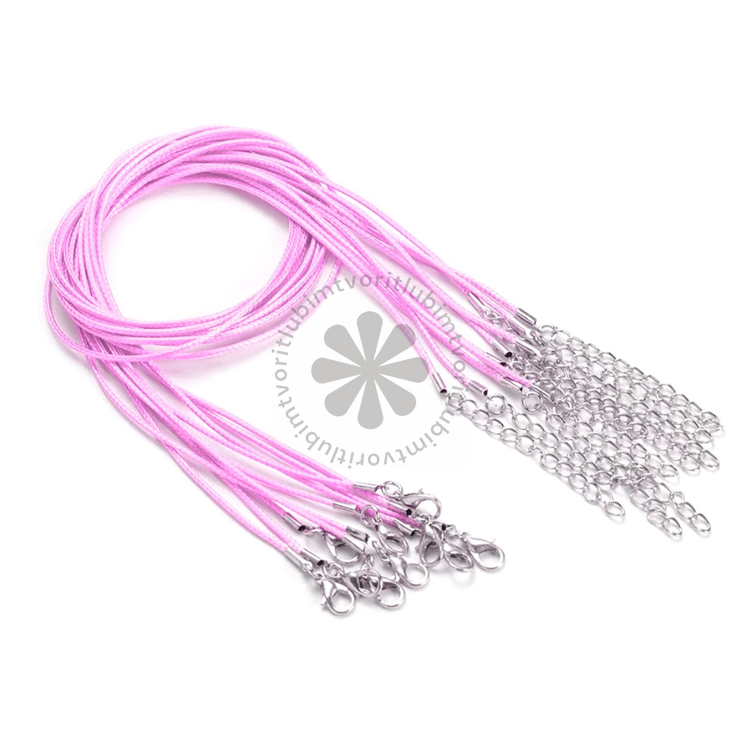 Voskovaná bavlnená šnúrka, ružová - 1 ks