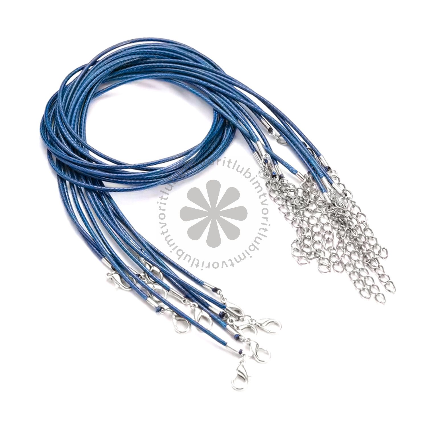 Voskovaná bavlnená šnúrka, modrá - 1 ks