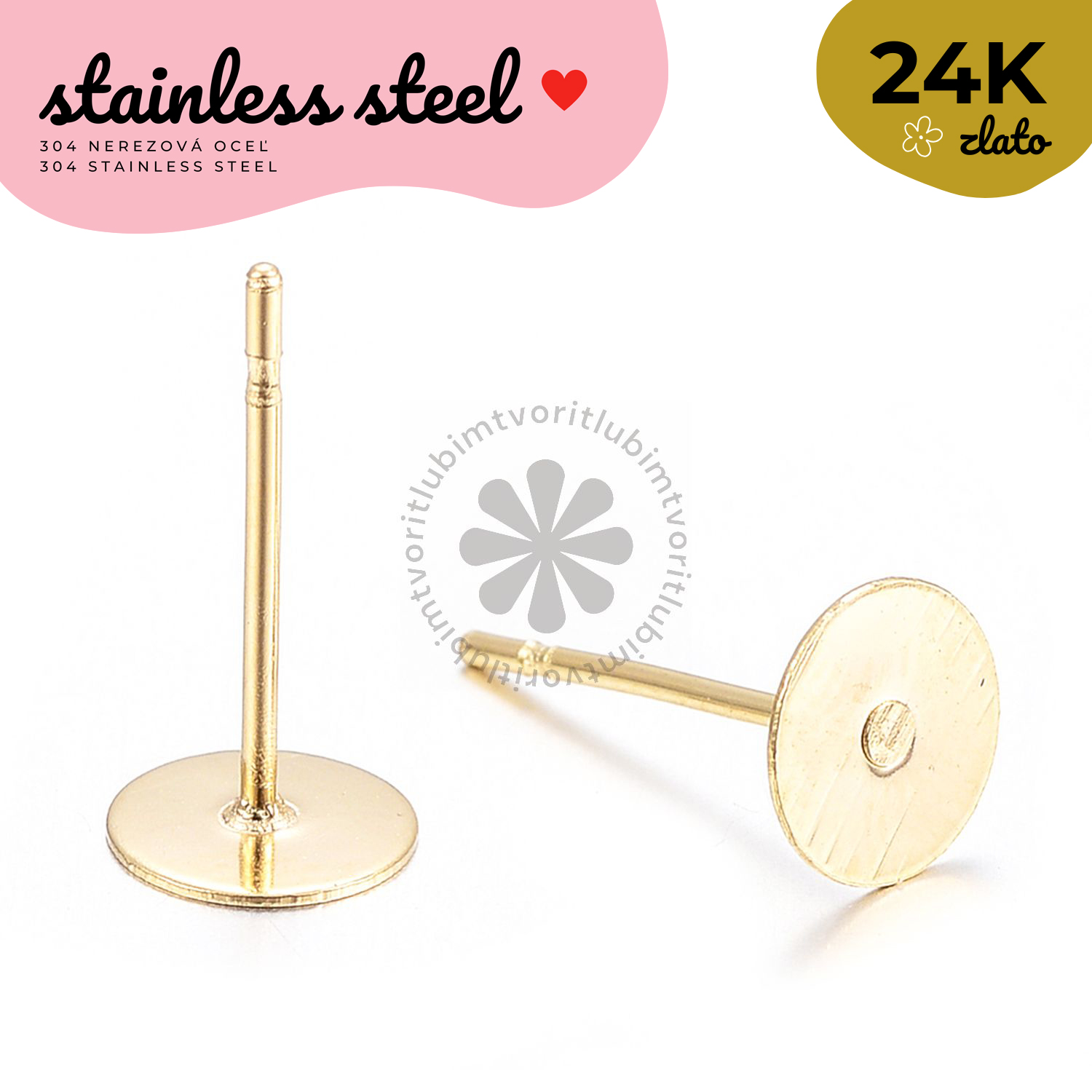 Kovová puzeta z nerezovej ocele - 15 párov