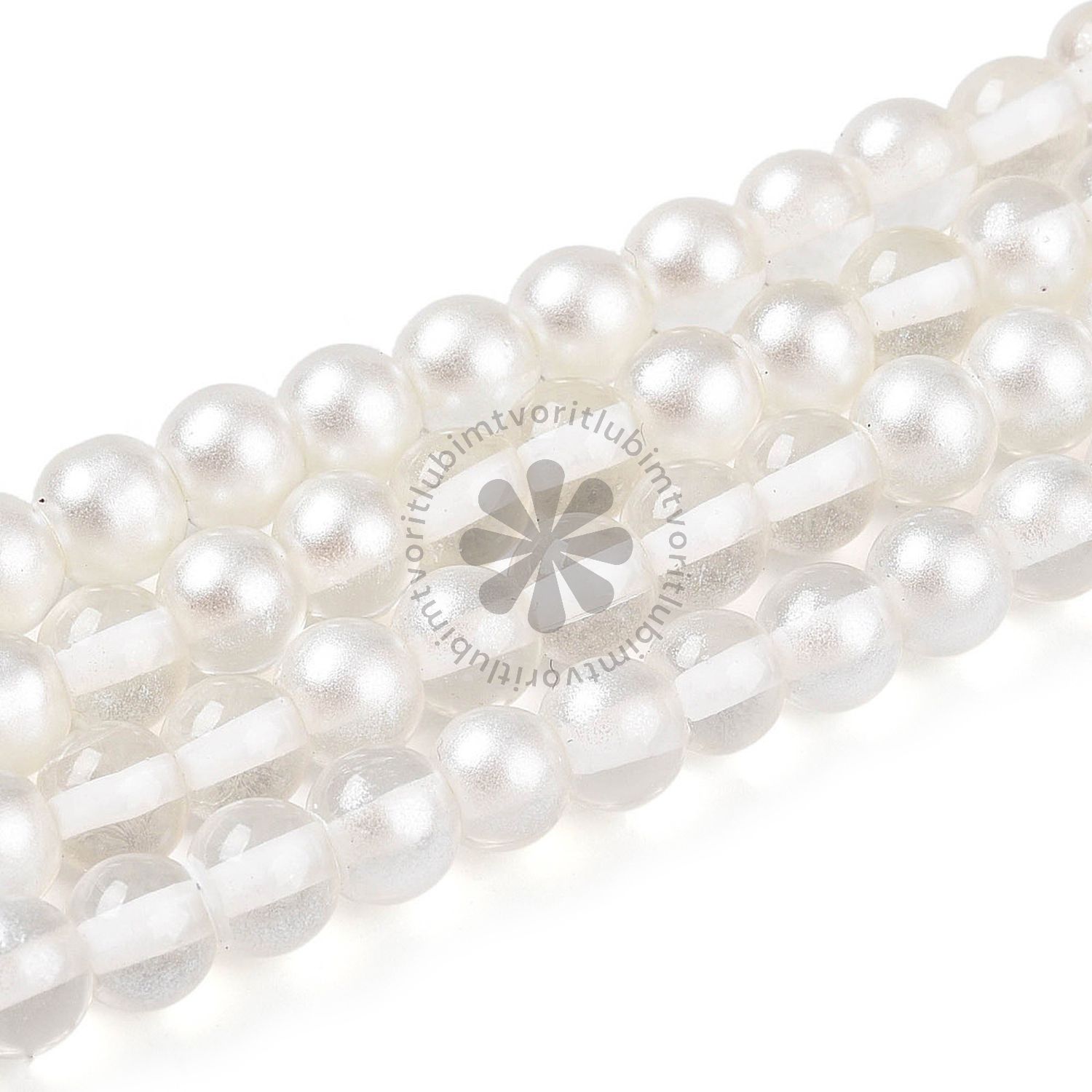 Sklenené korálky, 6 mm - 20 ks