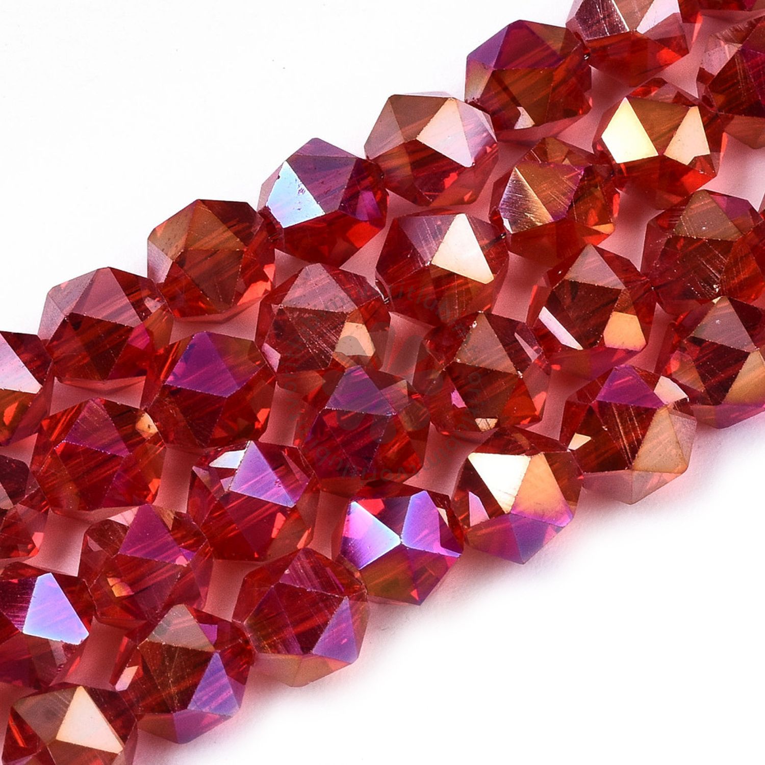 Brúsené korálky, 6 mm - 10 ks