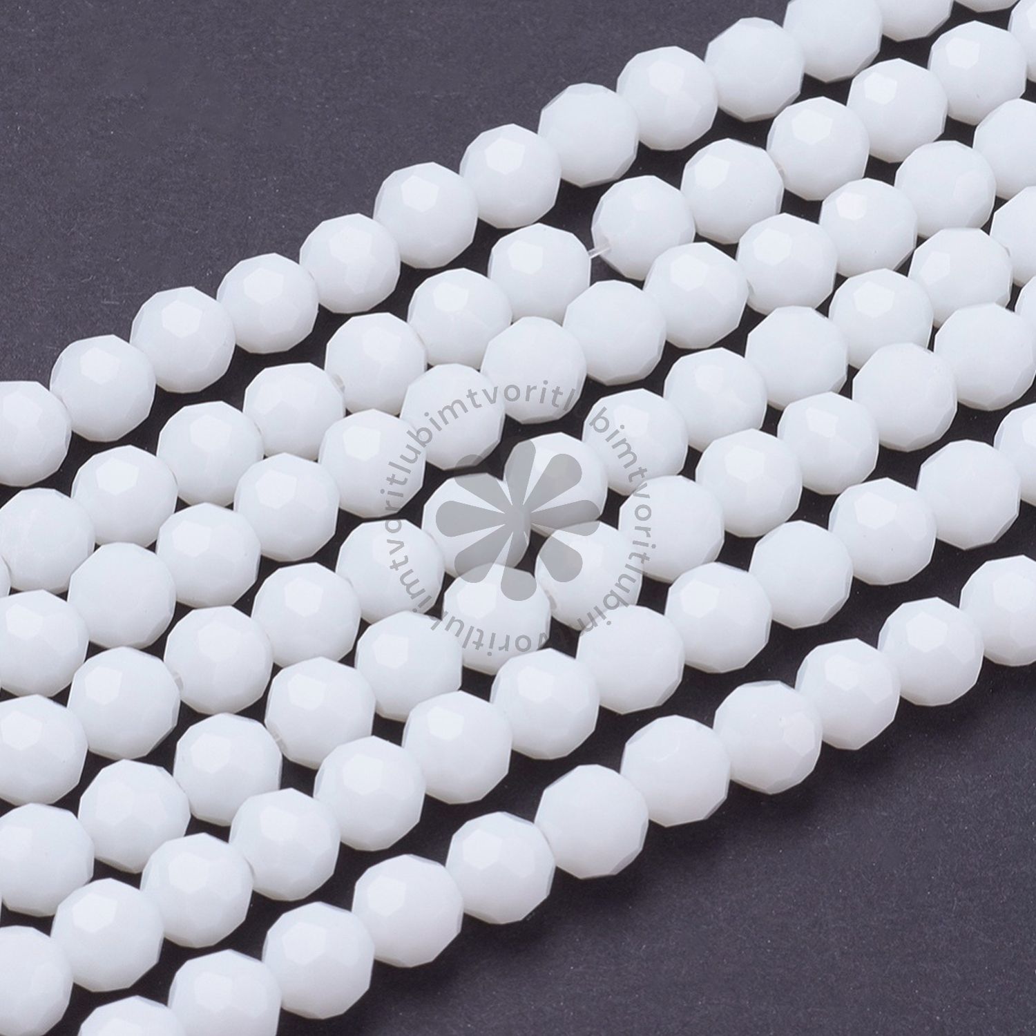 Brúsené korálky, 6 mm - 10 ks