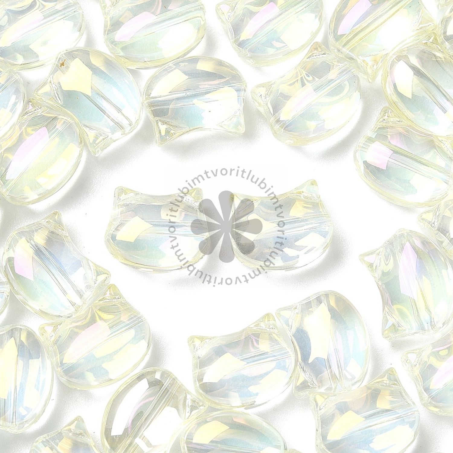 Sklenené korálky mačky, 10x8 mm - 10 ks