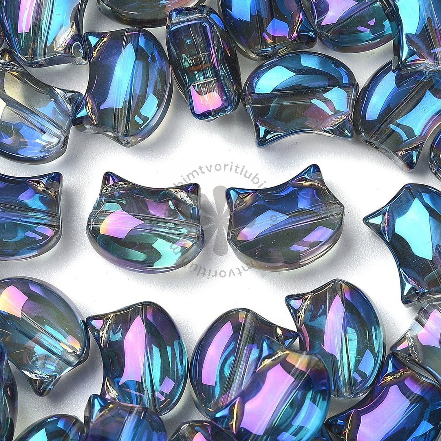 Sklenené korálky mačky, 10x8 mm - 10 ks