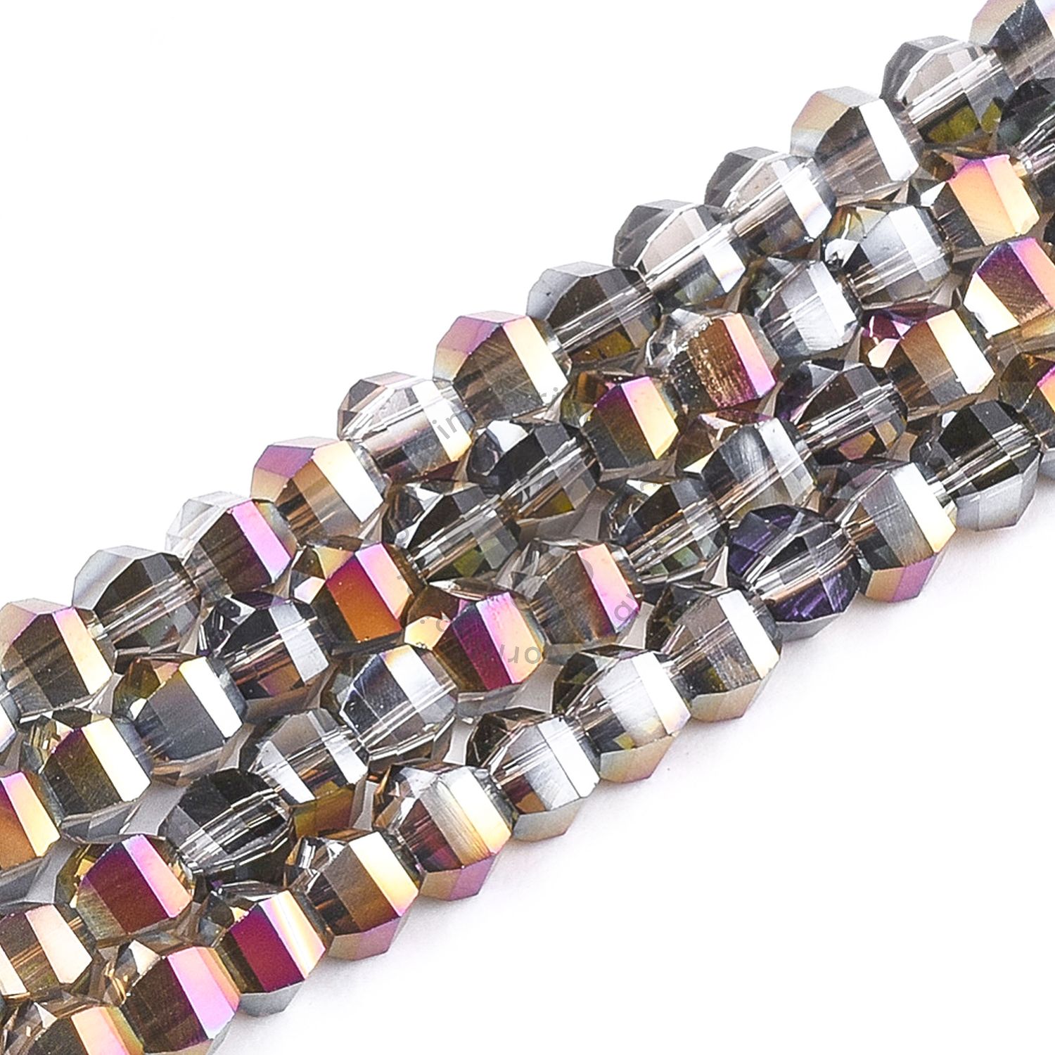 Sklenené brúsené korálky, 4 mm - 1 vlasec