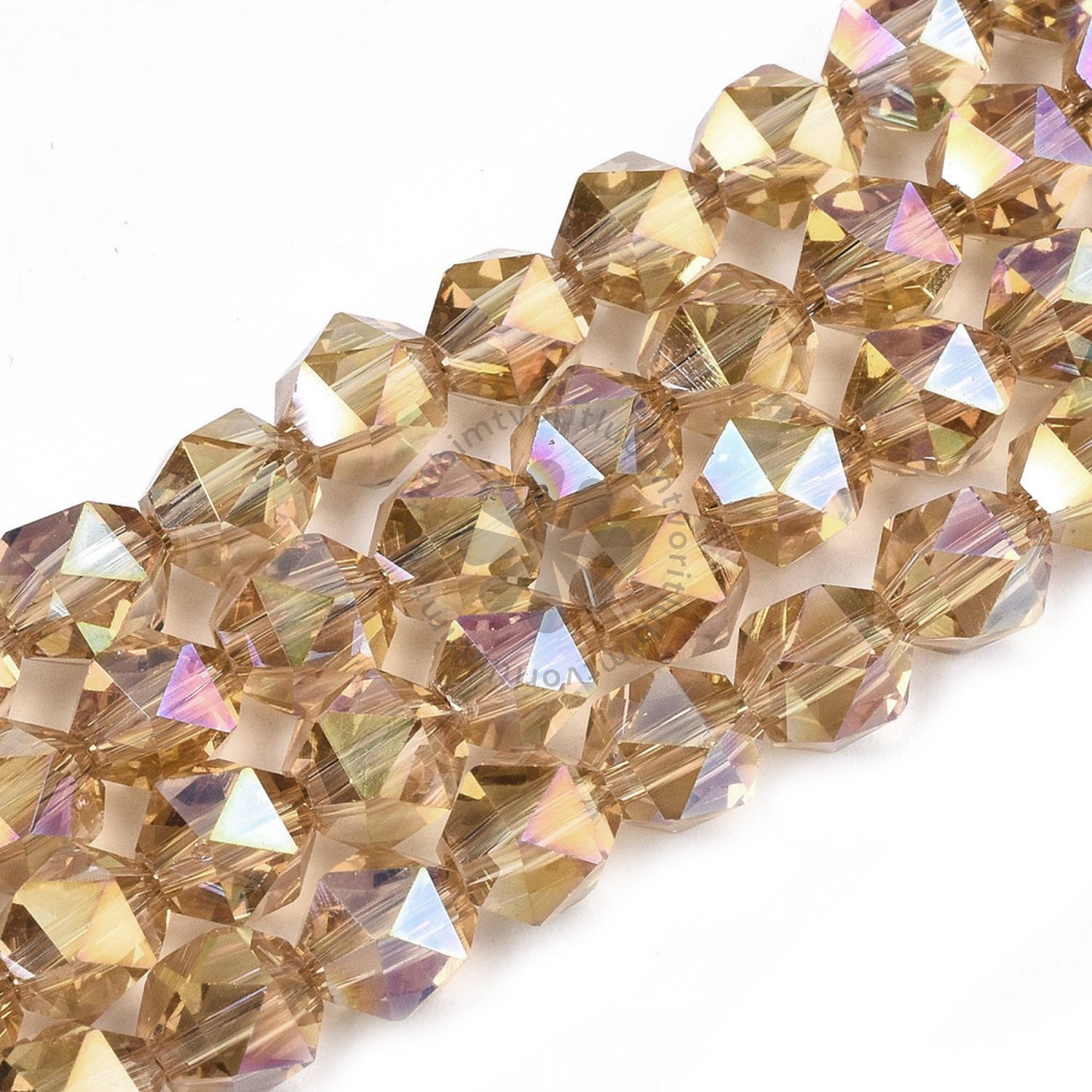 Brúsené korálky, 6 mm - 10 ks