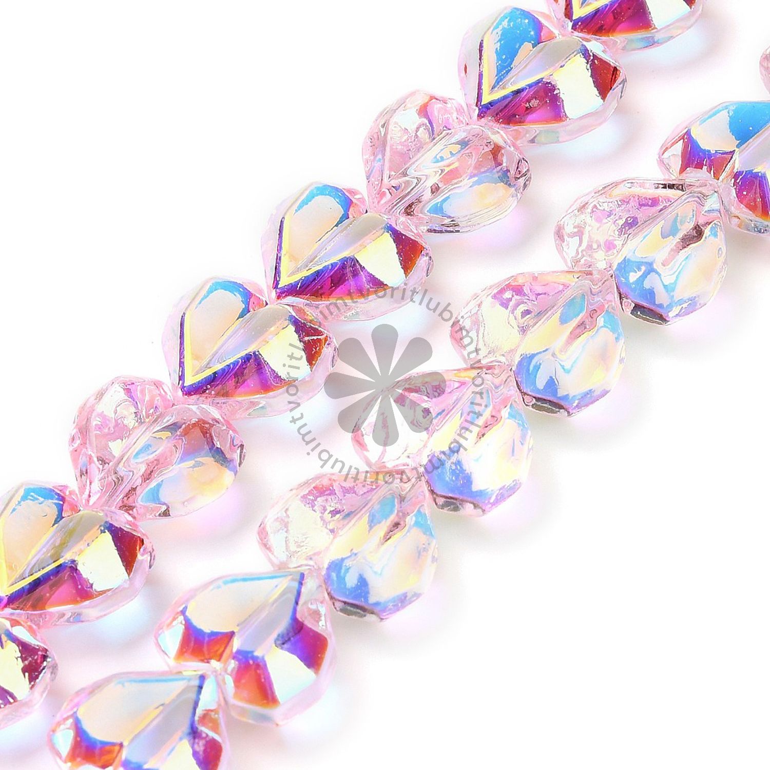 Sklenená korálka srdiečko, 15x13 mm - 1 ks