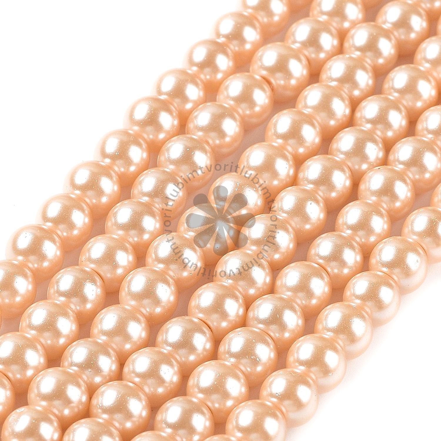 Sklenené perly, 6 mm - 10 g (cca 35 ks)