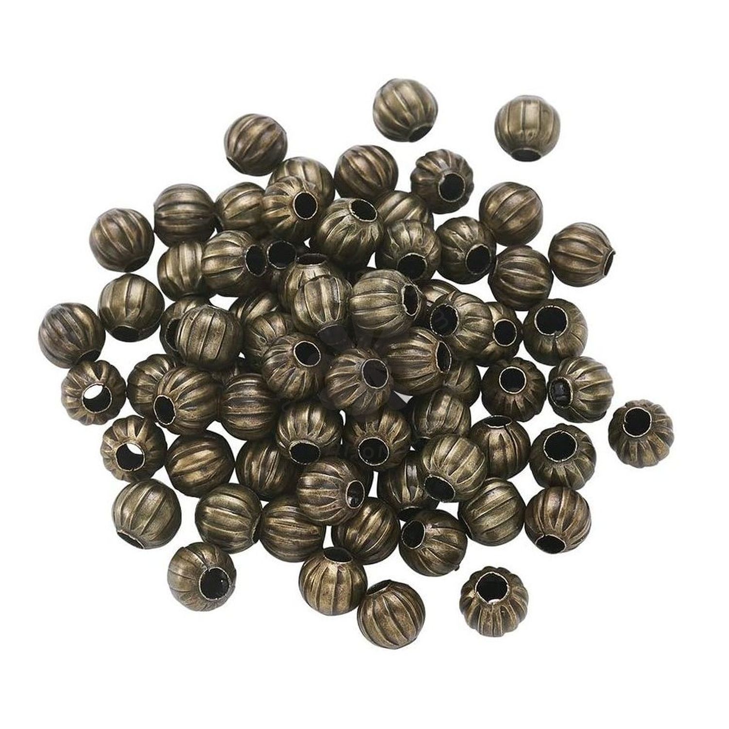 Kovová korálka, 6 mm - 50 ks