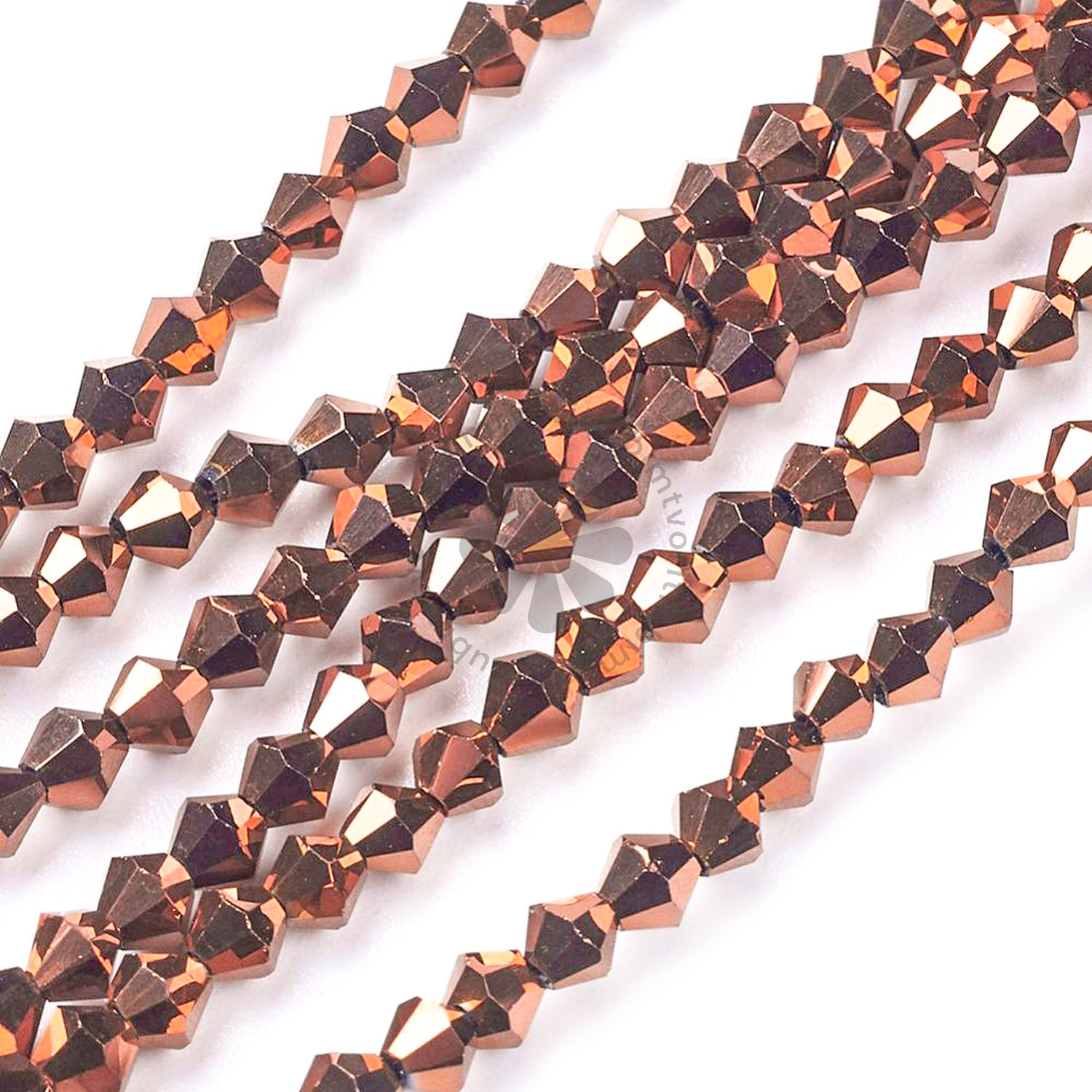 Sklenené brúsené korálky BICONE, 3.5x3.8 mm - 1 vlasec