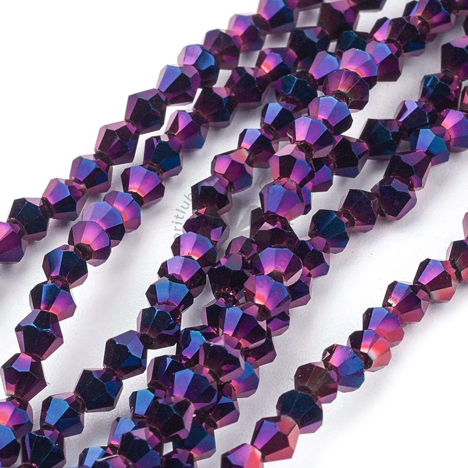 Sklenené brúsené korálky BICONE, 3.5x3.8 mm - 1 vlasec