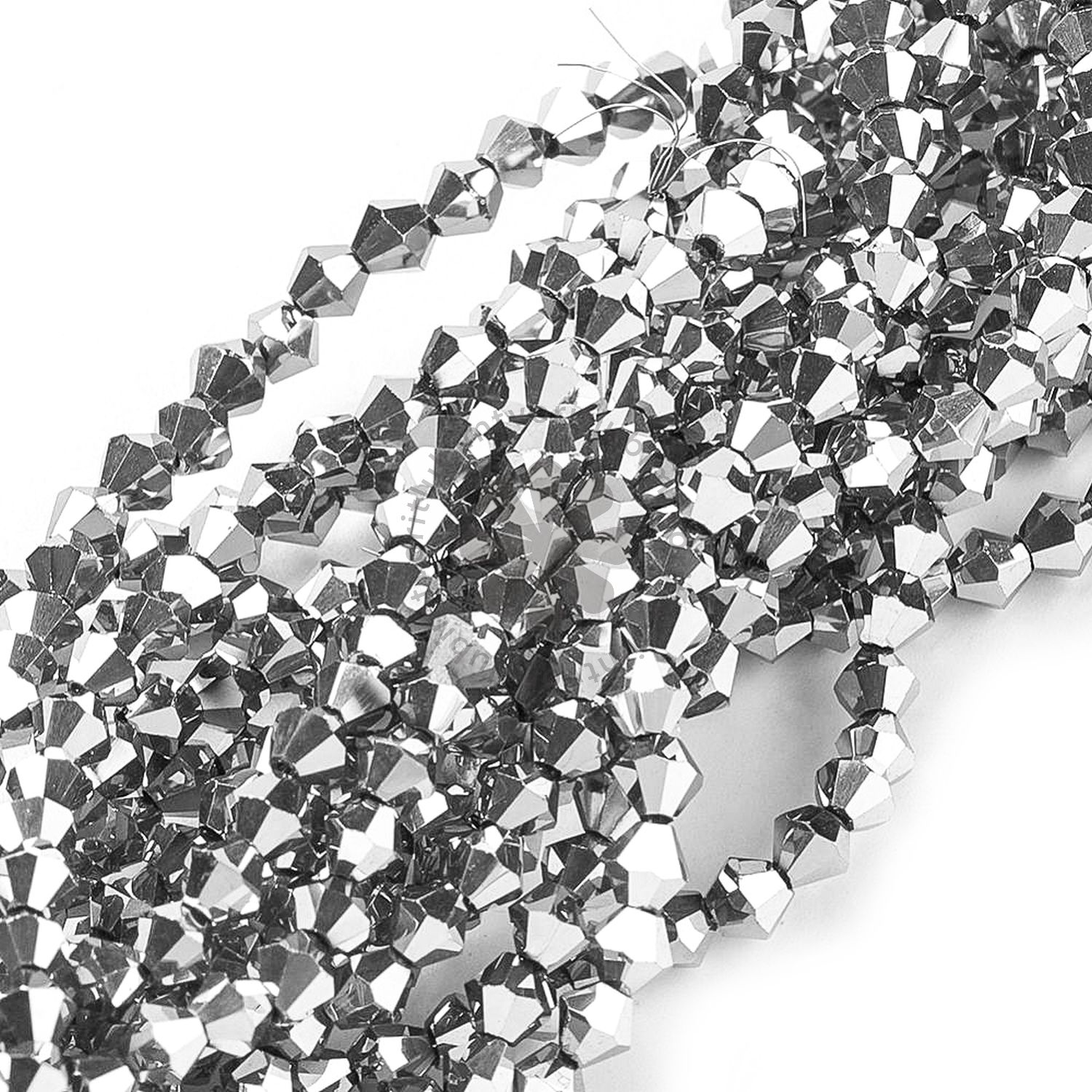 Sklenené brúsené korálky BICONE, 3.5x3.8 mm - 1 vlasec