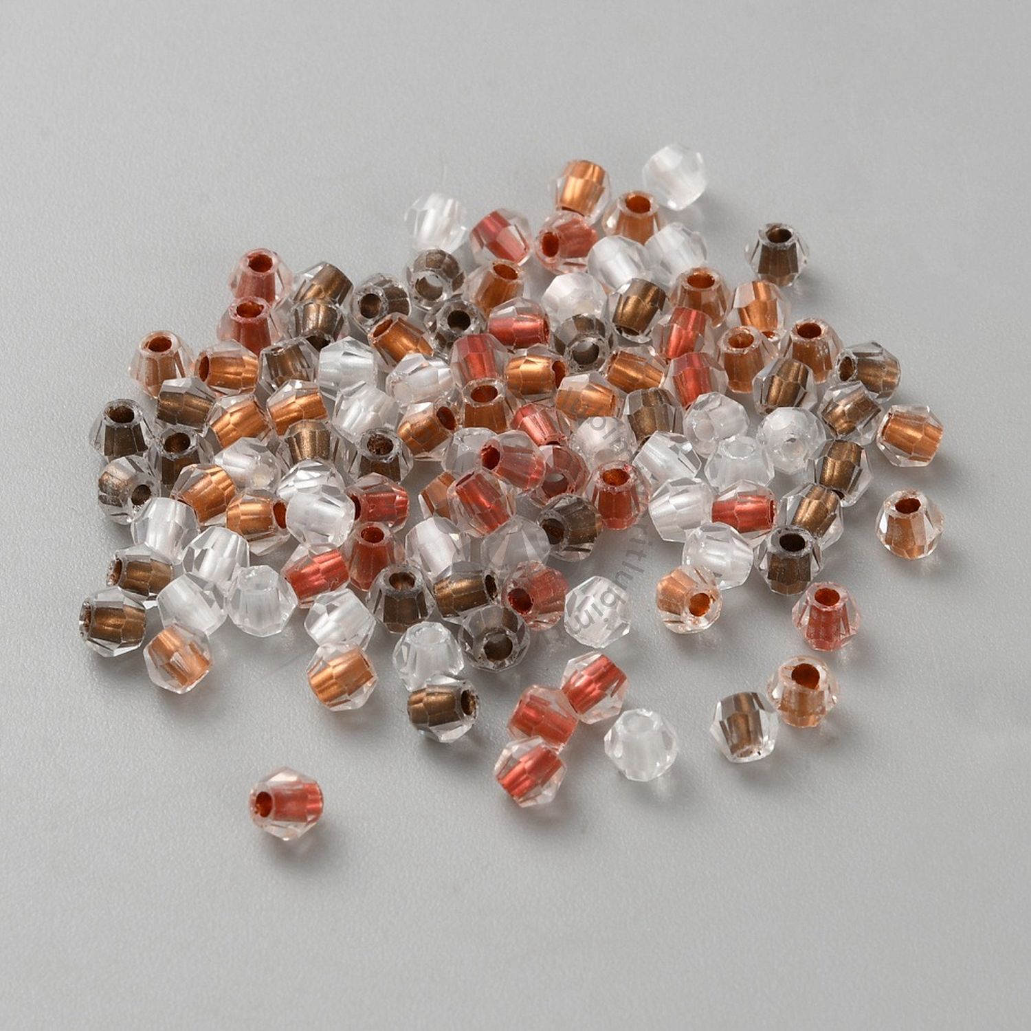 Sklenené brúsené korálky BICONE, 4 mm - 1 vlasec