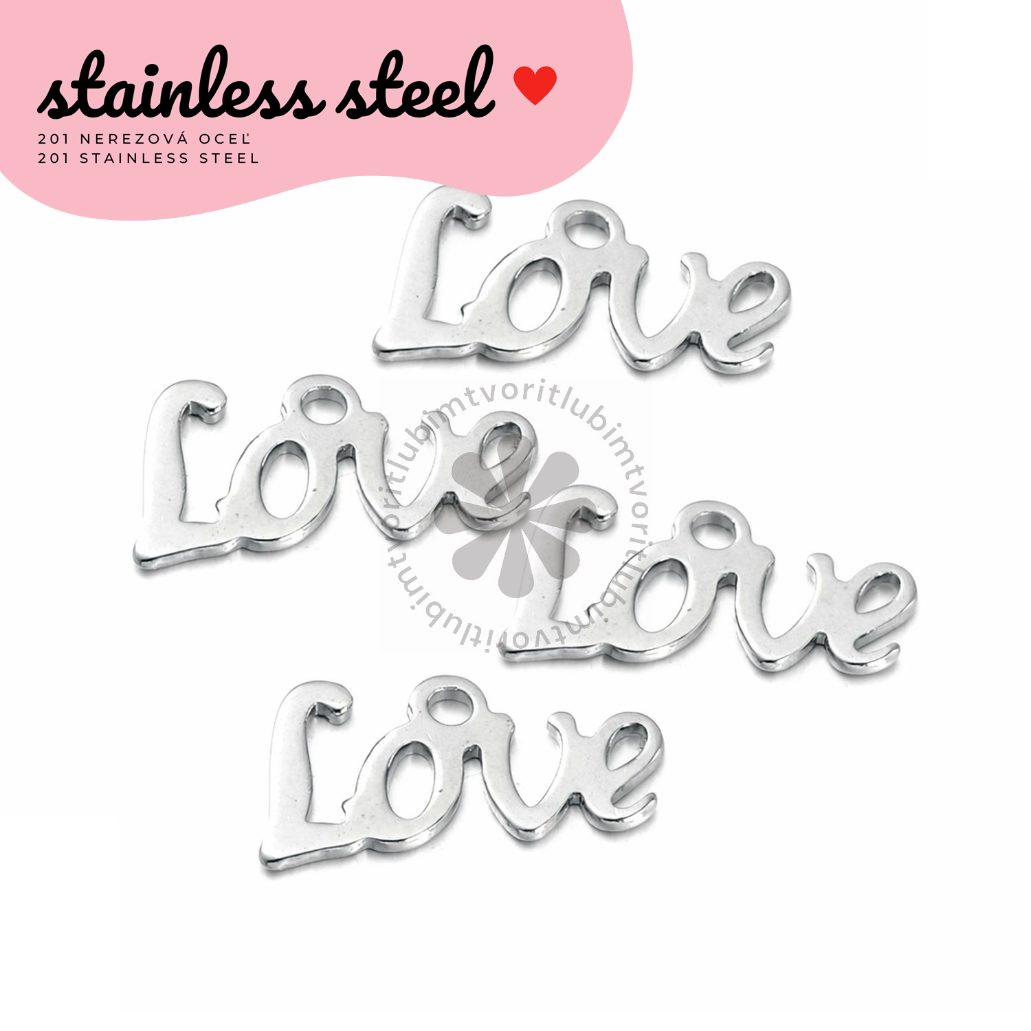 Prívesok Love, 12x6 mm - 1 ks