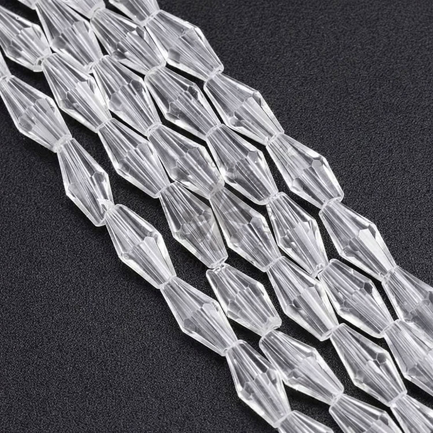 Sklenené brúsené korálky BICONE, 8x4 mm - 1 vlasec