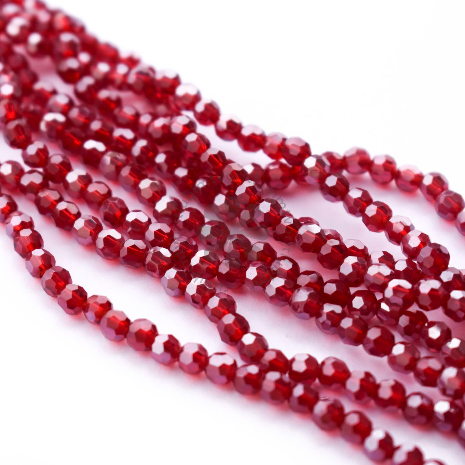 Sklenené brúsené korálky, 4 mm - 1 vlasec