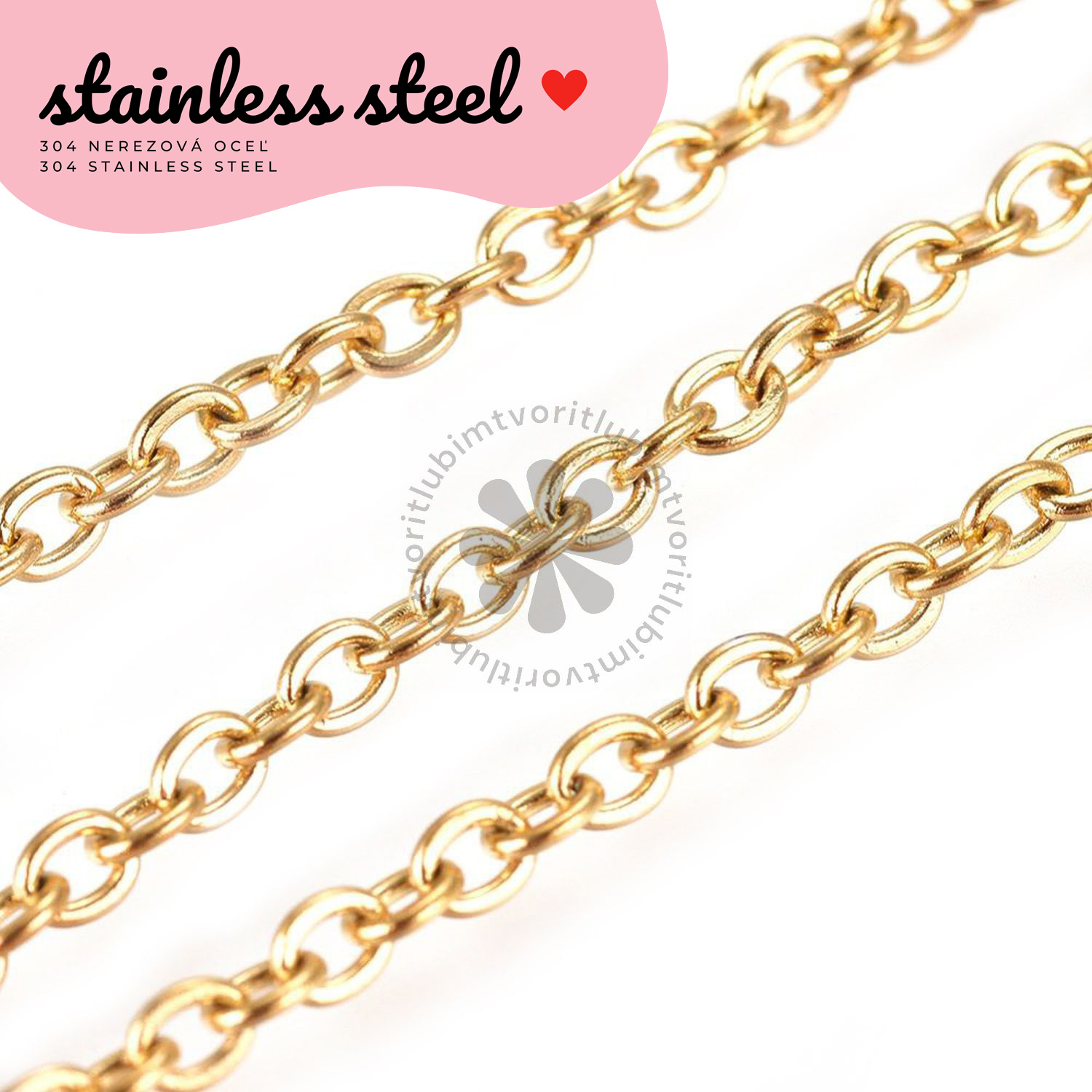 Retiazka z 304 nerezovej ocele - 1 meter